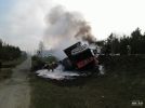 Renault Logan и MAN сгорели в ДТП на «встречке» в Дзержинске - фотография 1
